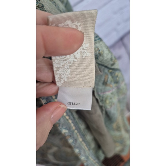 Soft Surroundings Western Boho Paisley Maxi Dress Green 2XL Handkerchief Hem - Picture 12 of 12